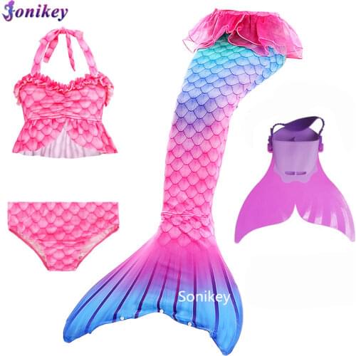 Mermaid Tails With Monofin Mermaid Costumes Kids Mermaid Dress Girl Mermaid Flippers Cosplay Costumes Mermaid Fins Swimsuits