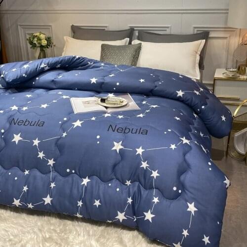 2021 Winter/Autumn Comforter Star Heart Deer Print Quilt Polyester Geometric Keep Warm Full Double King Bedclothes Home Textile