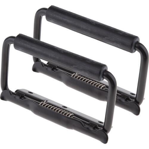 2x Polished Chrome Door D Handle Pull Handle Pull Hinge Sliding Black