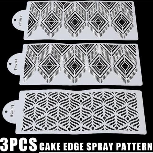 3Pcs/Set Cake Stencil Mold Fondant Mould DIY Stencils Lace Border Pattern Cake Border Molds Decorating Tool Baking Accessories