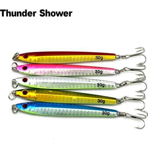 40pcs 30G 40G Fishing Lure Metal Lead Bait Jigs Fishing Tackle Pesca Jigging Lures Artificial Hard Bait Deep Sea Fish