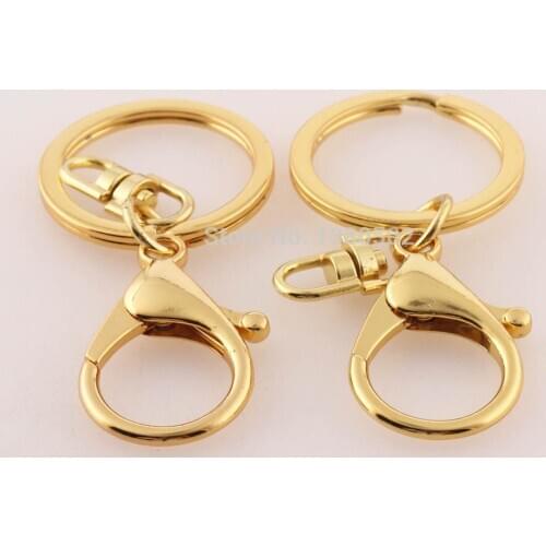 5pcs/lot Gold Plated lobster clasp buckle Snap Hook Spring clip key hook chain jewelry making for keychain DIY handmade