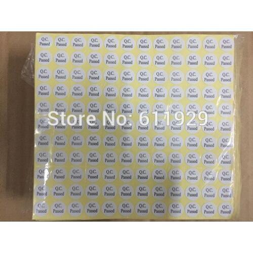 Free shipping wholesales "QC passed" sticker dia.1.3cm/QC PASS sticker/gift packing sticker/clothing labels 1980 pcs a lot