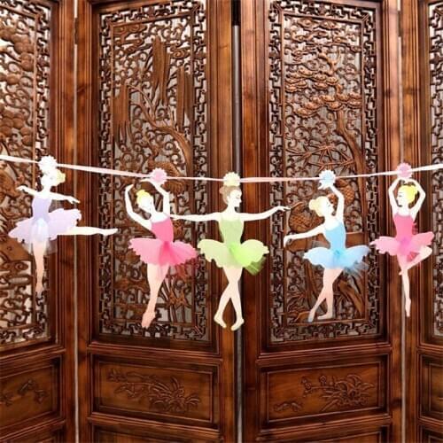 Ballet Girl Dancer Kids Birthday Party Paper Banners Flags Wedding Bunting Decoration