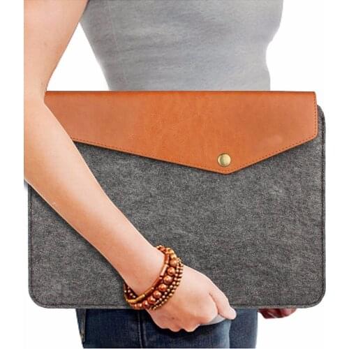 11.6 13.3 15.6 inch For ipad pro Felt&Leather Laptop Sleeve Macbook Air Pro Case surface Ultrabook Tablet Briefcase Carrying Bag