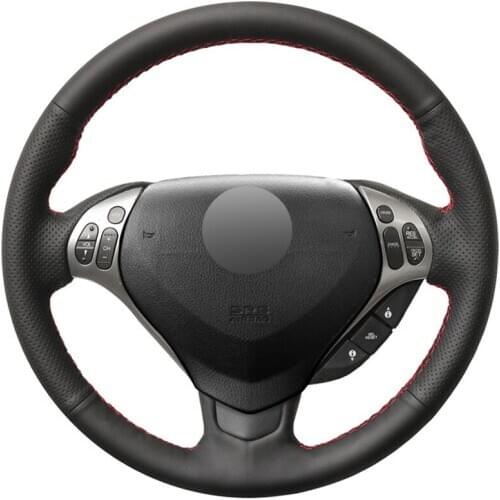 Black PU Faux Leather DIY Hand-stitched Car Steering Wheel Cover For Acura TL 2007 TL Type-s 2007
