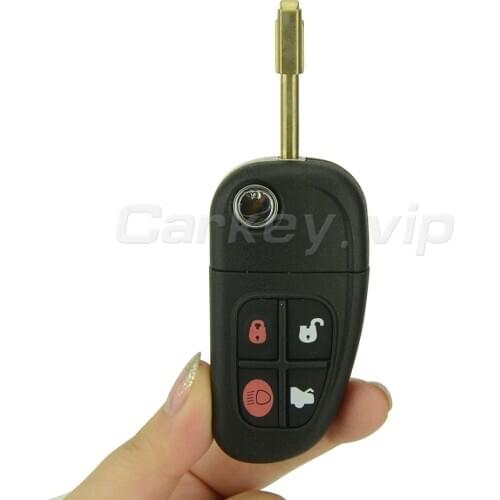 Remotekey Flip remote car key 4 button 433 mhz for Jaguar XJ XK S X type NHVWB1U241 FO21 key blade