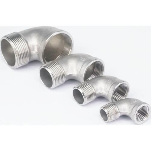 1/4" 3/8" 1/2" 3/4" 1" 2" BSP Female to Male 304 Stainless Steel 90 Degree Elbow Connector Pipe Fitting 230 PSI