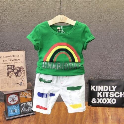 Retail Boy short-sleeved t-shirt shorts two-piece boys clothing baby boy sets childrens set