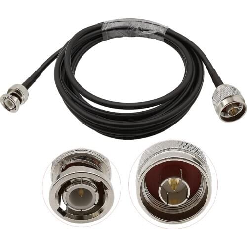 1Pcs BNC Male Plug to N Type Male Connector 50 ohm RG58 RF Coaxial Coax Cable for Ham Radio WiFi Antennas Wireless LAN Devices