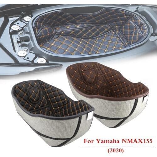PU Leather Seat Bucket Pad Storage Box Rear Trunk Cargo Liner Protector for 2020 Yamaha NMAX 155 NMAX155 N MAX 155 Motor Parts