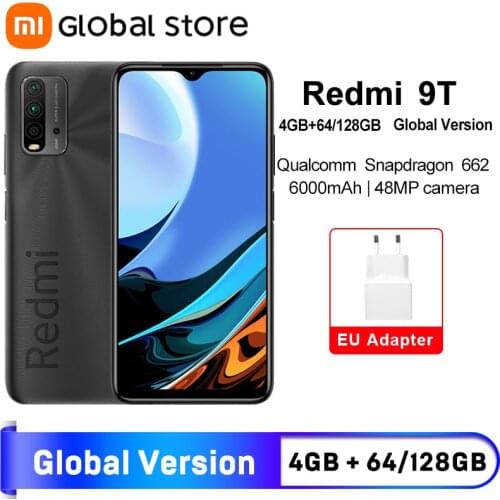 World Premiere Global Version Xiaomi Redmi 9T 4GB 64GB /4GB 128GB /6GB 128GB Smartphone Snapdragon 662 48MP Rear Camera Non NFC