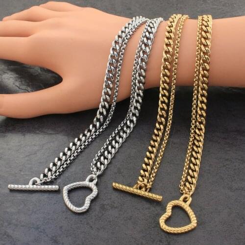 Fashion New Heart Style Stainless Steel Jewelry For Woman Chain Necklace High Quality NBJZCFCG