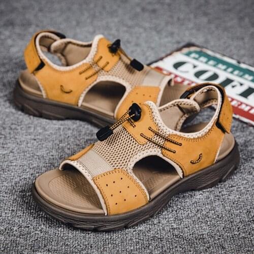 Slip-on Mens Outdoor Beach Sandals Mens Flat Flip Flops Office Dress Male Summer Walking Swimming Water Sport Shoes Breathable