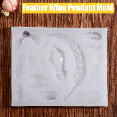 Non-toxic Feather Wing Shape Pendant Silicone Epoxy Resin Mold for DIY Necklace Jewelry Charm Pendant Mould Casting Crafts Tools