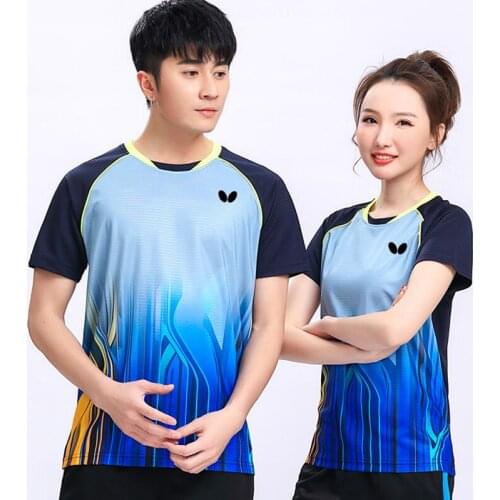 New Quick Drying Table Tennis Clothes Men Shirt T-shirt With Logo Printing Badminton Uniforms Women Suits Lapel Polo Shirt