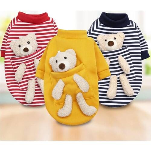 Dog Clothes Pocket Bear Dog Sweater Dog Sweater Winter Plush Small Dog Warm Pet Clothes