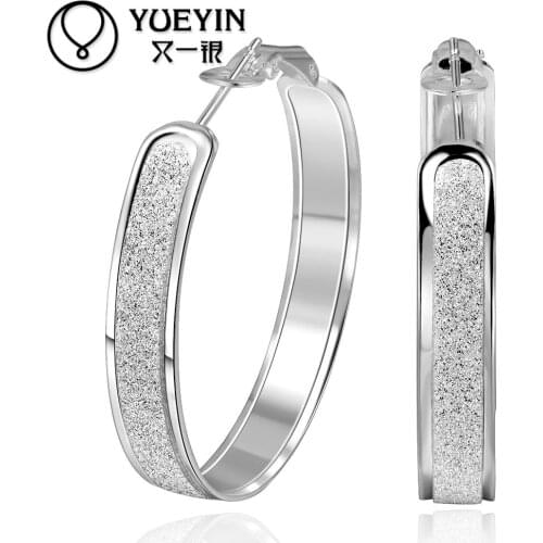 Wholesale silver plated hoop earrings for women circle Exaggeration Sexy jewelry Factory Price High quality anting-anting