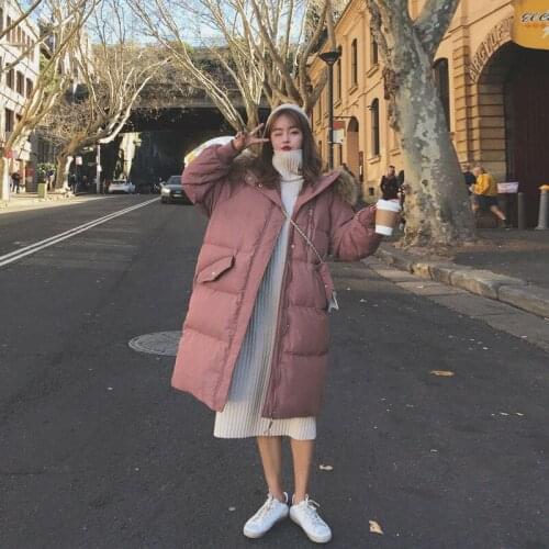 Autumn Winter Down Cotton Coat Women Fashion Warm Thick Long Parkas Solid Color Oversized Bubble Coats Female JD1637