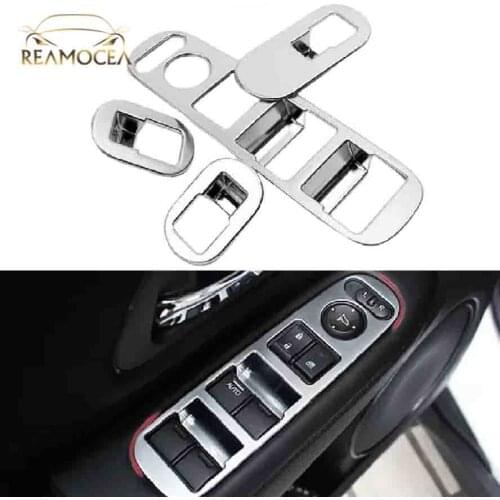 Reamocea 4x ABS Silver Door Window Lifter Switch Panel Chrome Trim Cover Frame Fit For Honda HR-V HRV Vezel 2015 2016 2017 2018