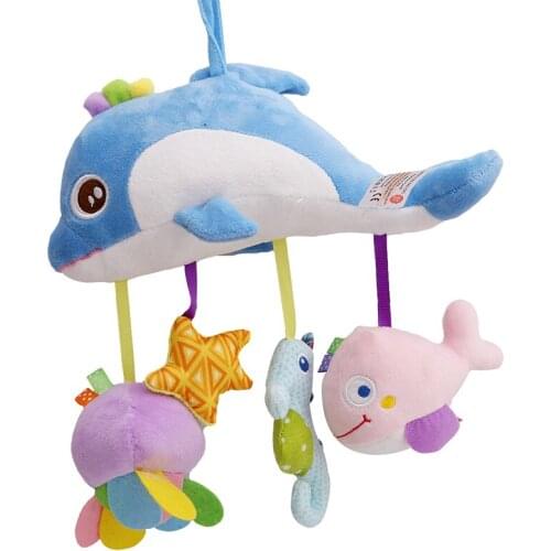 Lovely Baby Toys owl bird Cute Cartoon Animal stuff Plush Doll Early Educational rattle bed hanging Stroller Hanging gift