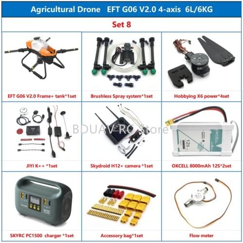 2021 NEW EFT G06 V2.0 6L drone Four-axis 6KG RC Agriculture Spray System Extension Rod Sprayer Plant UAV Drone Accessories