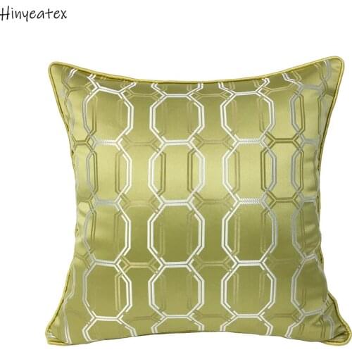 2019 Contemporary Geometric Chain Blue Yellow Designer Cushion Cover Decorative Pipping Home Throw Pillow Case 45x45cm 1pc/lot