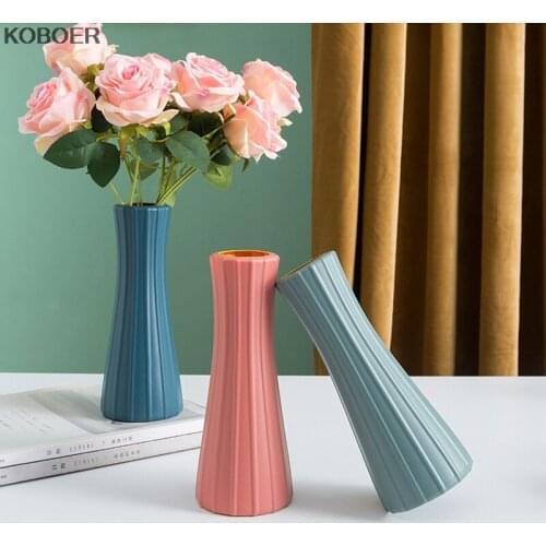 Modern Vases Decoration Home Nordic Style Flower Arrangement Living Room Origami Flower Pot For Interior Plastic