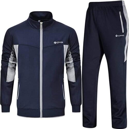 Tracksuit Men 2 Pieces Set Sweatshirt + Sweatpants Spring Autum Sports Suit Men Sportswear Zipper Sweatsuit Casual Mens Clothing