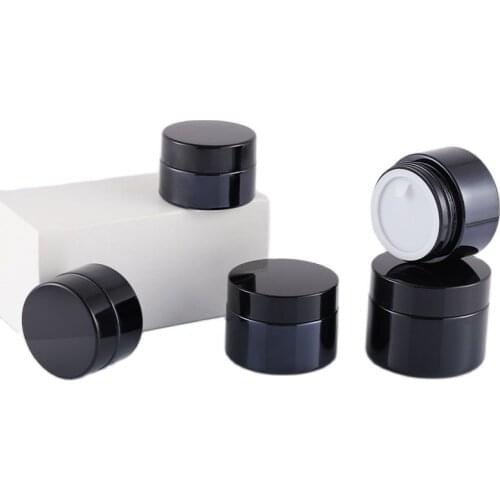 20g 30g 50g Glass Cream Jar Pots Black Eye Cream Container Skin Care Storage Box Refill Cosmetic Face Cream Lotion Bottle 10pcs