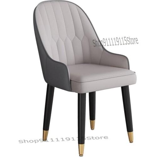 Light Luxury Dining Chair Modern Simple Household Solid Wood Back Chair Nordic Dining Table Chair Hotel Leisure Leather Latex St