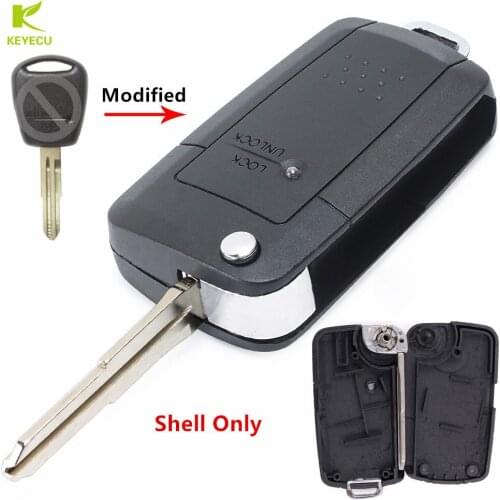 KEYECU Replacement Modified Folding Remote Key Shell Case Fob Side 1 Button for Hyundai Getz Accent for Kia Rio Picanto Carens