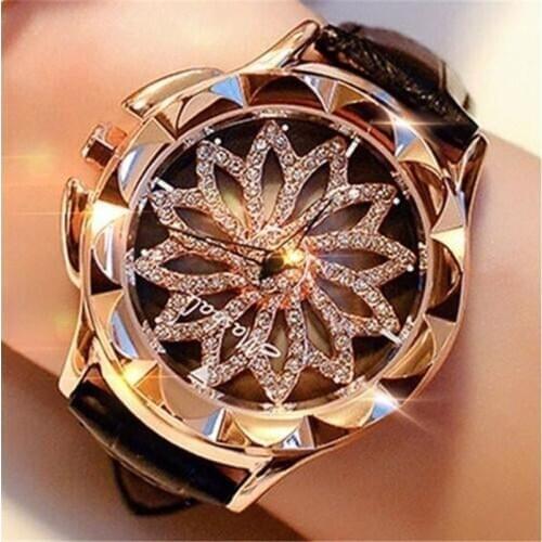 2020 Hot Watch Women Rhinestone Watches Ladies Watch Leather Big Dial Bracelet Women Wrist Watch Crystal Relogio Feminino Clock