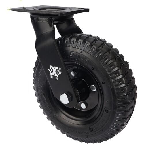 8 Inch Normal Caster Inflatable Rubber Wheel Universal Heavy Vientiane Hotel