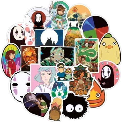 100pcs/set Cartoon Anime Spirited Away Stickers for Children Girl Stationery Water Bottle Laptop Skateboard Guitar Cute Sticker