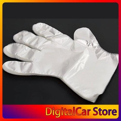 100pcs PE Disposable Gloves Home Kitchen BBQ Multifunction Clear Sanitary Gloves Plastic Dishwashing Catering Gloves