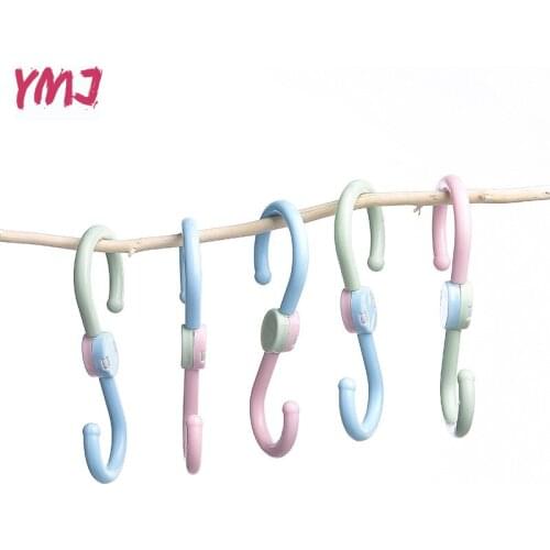 3Pcs Rotatable S-Shaped Hooks Kitchen Railing S Hanger Hook Clasp Holder Plastic Hooks For Hanging Clothes Handbag Hook & Rails