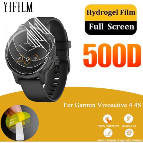 3Pack TPU Film For Garmin Vivoactive 4 4S Smart Watch Anti-Scratch Hydrogel Soft Clear Full Screen Protector Vivoactive4 4S