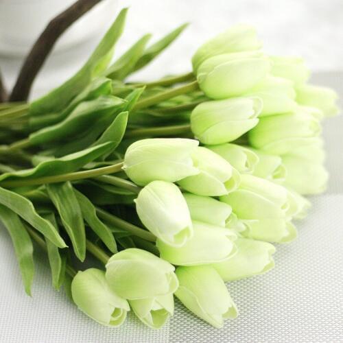 35pcs/lot 30cm Long Artificial Flower Silk Flower Home Decoration Pu Mini Tulip Flower Real Touch Wedding Flower 30cm Long