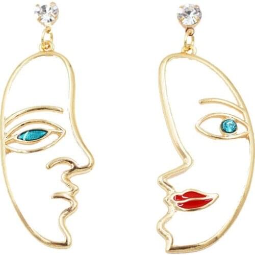 6 pair /lot fashion jewelry Artistic Temperament Hand Made Abstract Face earrings