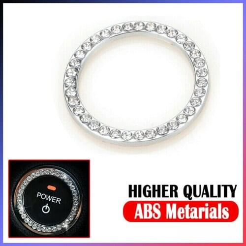 Car One-Key Engine Start Stop Ignition Push Button Switch Cover Decorative Bling Rhinestone Diamond Crystal Ring Car Accessories