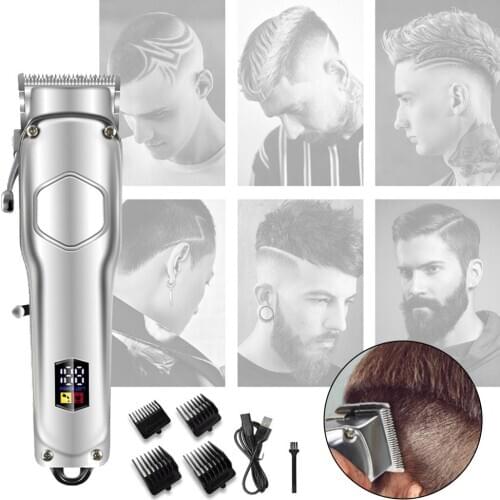 Electric Cordless Hair Clippers Hair Trimmer Rechargeable LED Display Professional Haircut Kit Haircut Machine