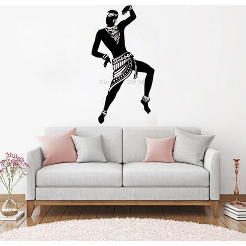 Tribe African Men Wall Decal Art Murals Home Decor Window Sticker Africa Afro Dancing Men Wallpapers Creative Rooms Wall LC964