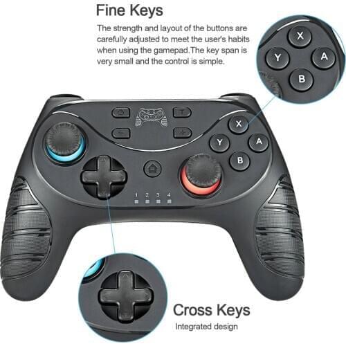 Game Controller for Switch Wireless Gamepad Joystick Controller with 6-Axis Handle Double Vibration Compatible with NS-Switch PC