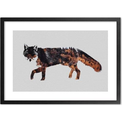 Fox Art Silhouette Wall Art Print paper Painting Nordic Poster And Prints Wall Pictures For Living Room Decor