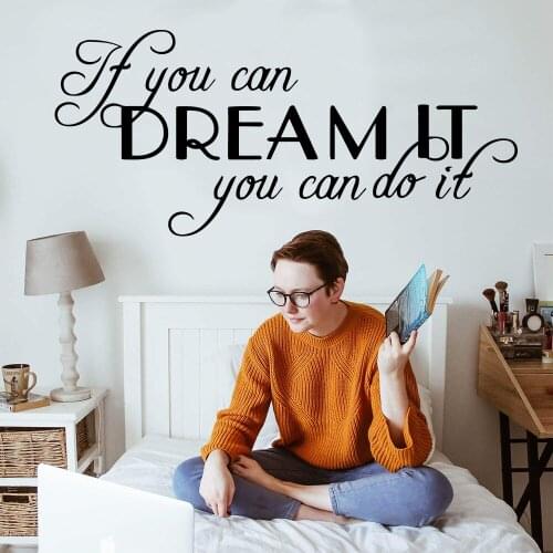 Motivating Phrase Quotes Wall Sticker Sentence Decals Decor For Bedroom Kids Room Decoration Vinyl Mural