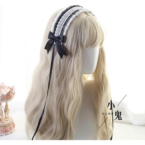 Japanese-style SOFT Girl Lolita Bow Headdress Hair Band Hair Bands Lace Barrettes Lolita Sweet Daily Life Versatile KC