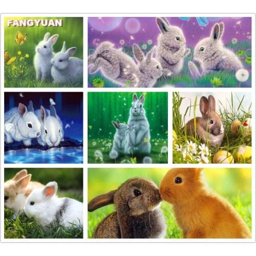 Cute Rabbit 5D Diy Diamond Painting Accessories Animals Full Drill Cross Stitch Kit Picture Diamond Embroidery Mosaic Home Decor