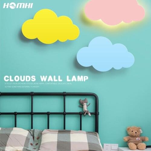 Homhi Cloud Child Loft Bed Head Wall Light Fixture Deco Childrens Room Nursery Design Lighting Lamps Bedroom Corridor Sconce