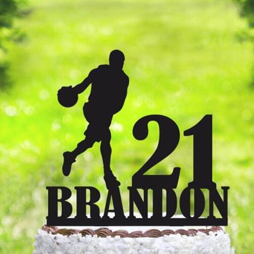 Personalized name and age Basketball Birthday cake topper, Sport cake topper, Mens Basketball Birthday party Decor Supplies